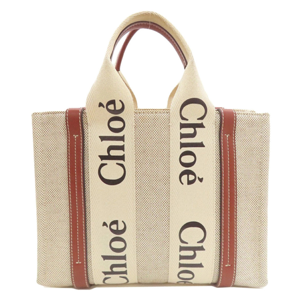 Chloe Canvas Woody Handbag Black